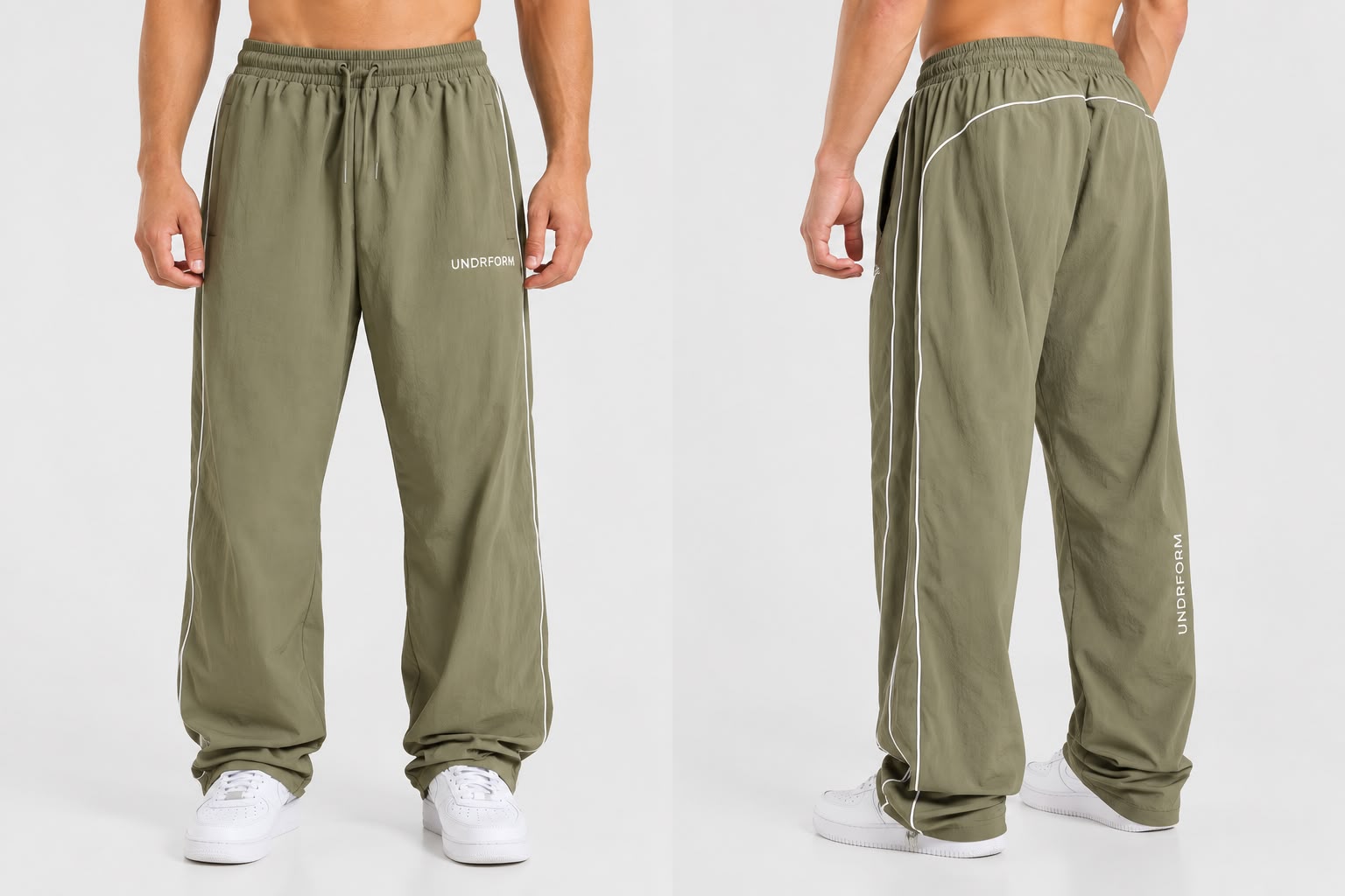 Olive Track Pant in olive, front view